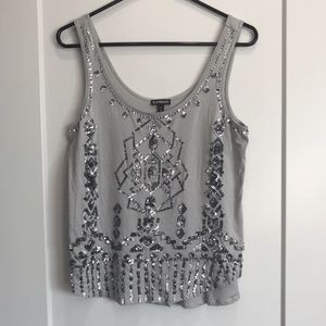 HP🎉 Express Tank Top Gray Sequins